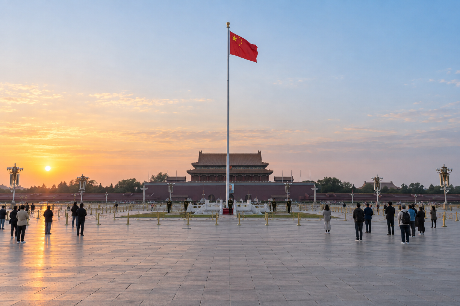 国庆节的公共空间